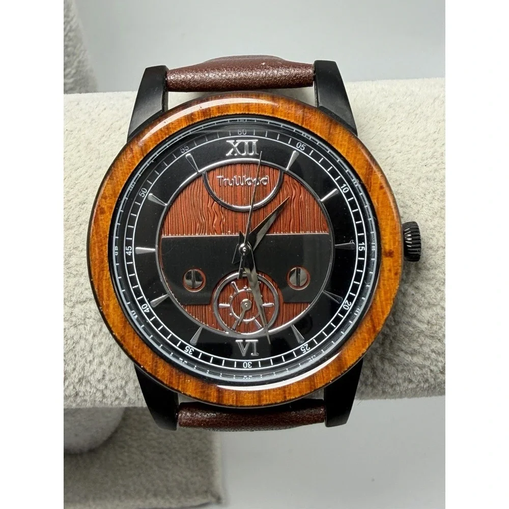 TruWood Voyager Napoleon Mens Watch New Battery 41MM 8